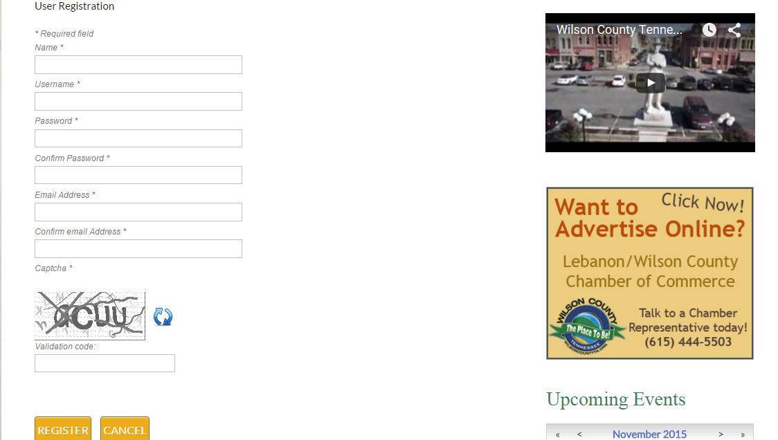 User Registration - Lebanon Wilson Chamber