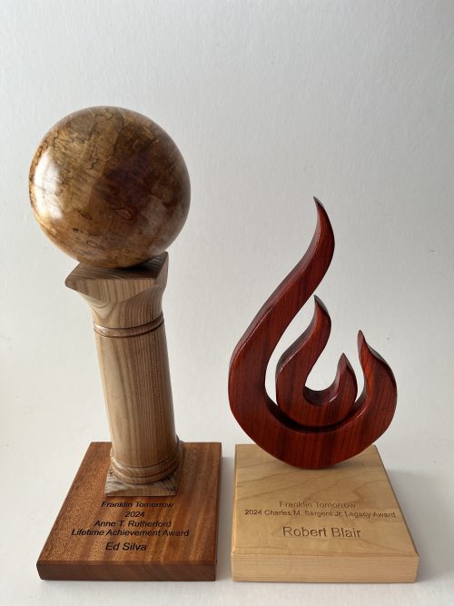 Pillar of the Community Award and Flame Awards are examples of the many awards we custom make.